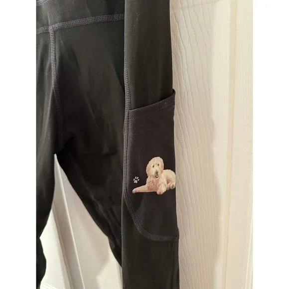 E&S Pets Urban Athletics High Ride Leggings - Golden Doodle Printed on Pockets L - Picture 4 of 9